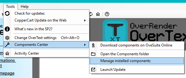 OverText 2022 Addins Management (Menus)